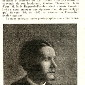 Un portrait de Gastion tissandier - Daguerréotype réalisé par le Dr Regnault-Perrier vers 1862 (G.T. a alors 20 ans)