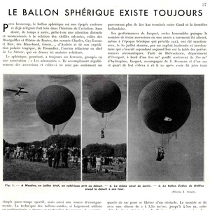 Le ballon sphérique existe toujours - Article publié dan La Nature N°3152 - 15 Janvier 1948