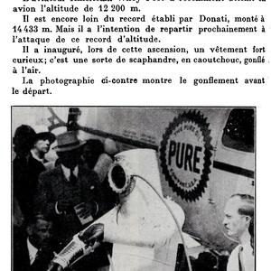 Vol stratosphérique de l'américain Wiley Post - Extrait de La Nature N°2941 du 15 Novembre 1934